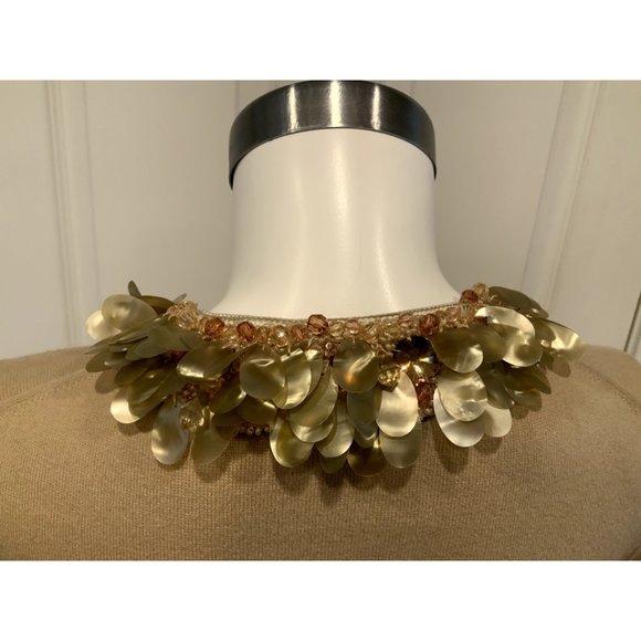 Marc Jacobs Tan Button-up Cardigan W/ Jewel Collar, Size Small - Picture 6 of 7